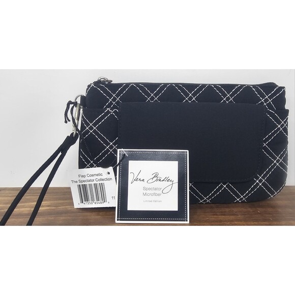 Vera Bradley Retired Limited Edition Flap Cosmetic Microfiber Spectator Wristlet - Picture 1 of 12